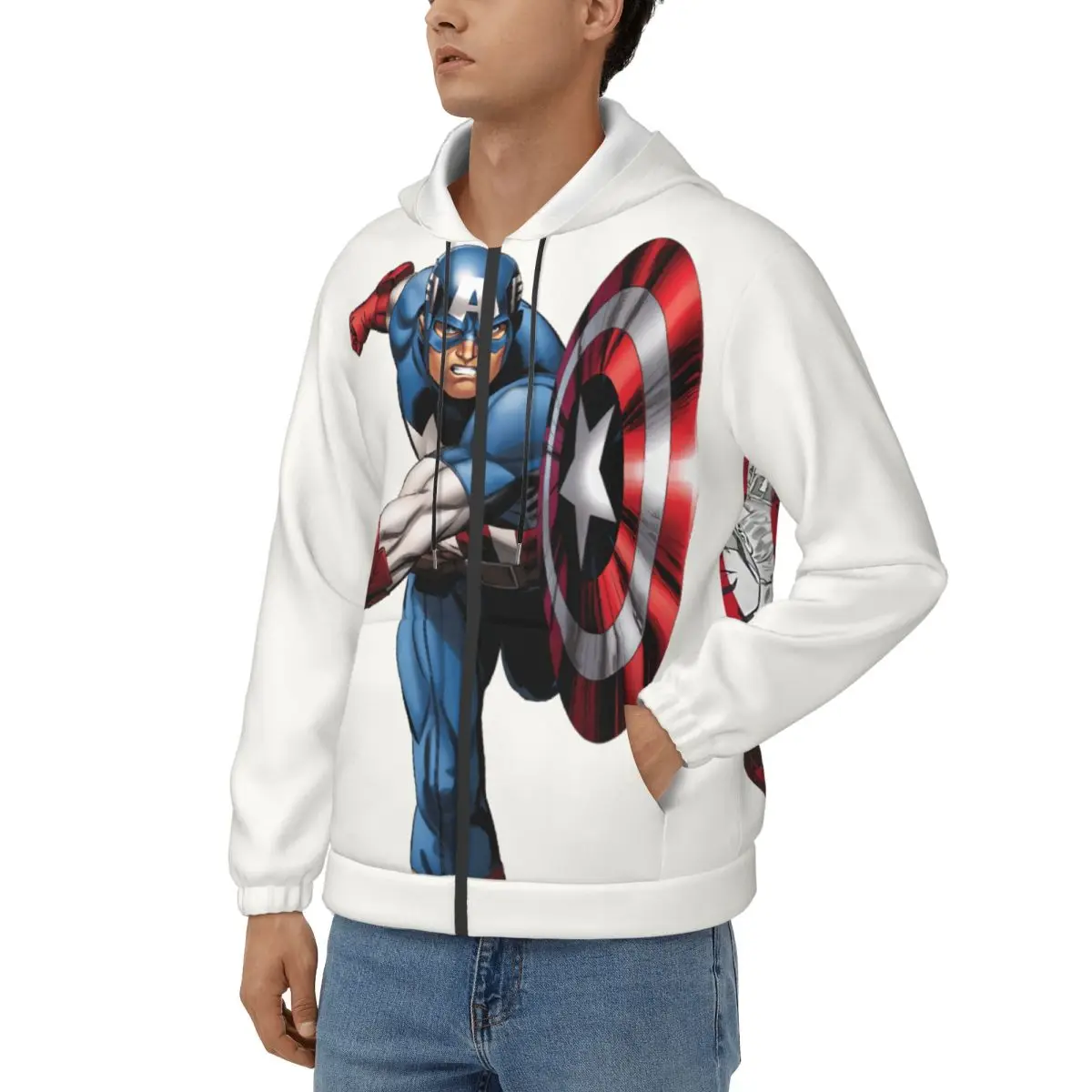 Fly Men's Hoodie Disney Captain America Film  Unique Hoodies Unique Clothing