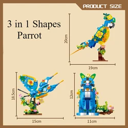 FC 3 in 1 T-Rex Dinosaur Building Blocks Toys Kitts Parrot Bird Model Jurass T-Rex Park Mini Bricks Toys For Kids Boys Gift