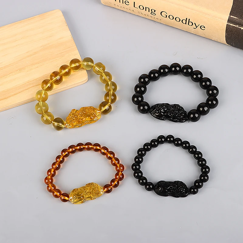 

Citrine Pixiu Bracelet Imitation Obsidian Pixiu Bracelet Men's And Women's Jewelry