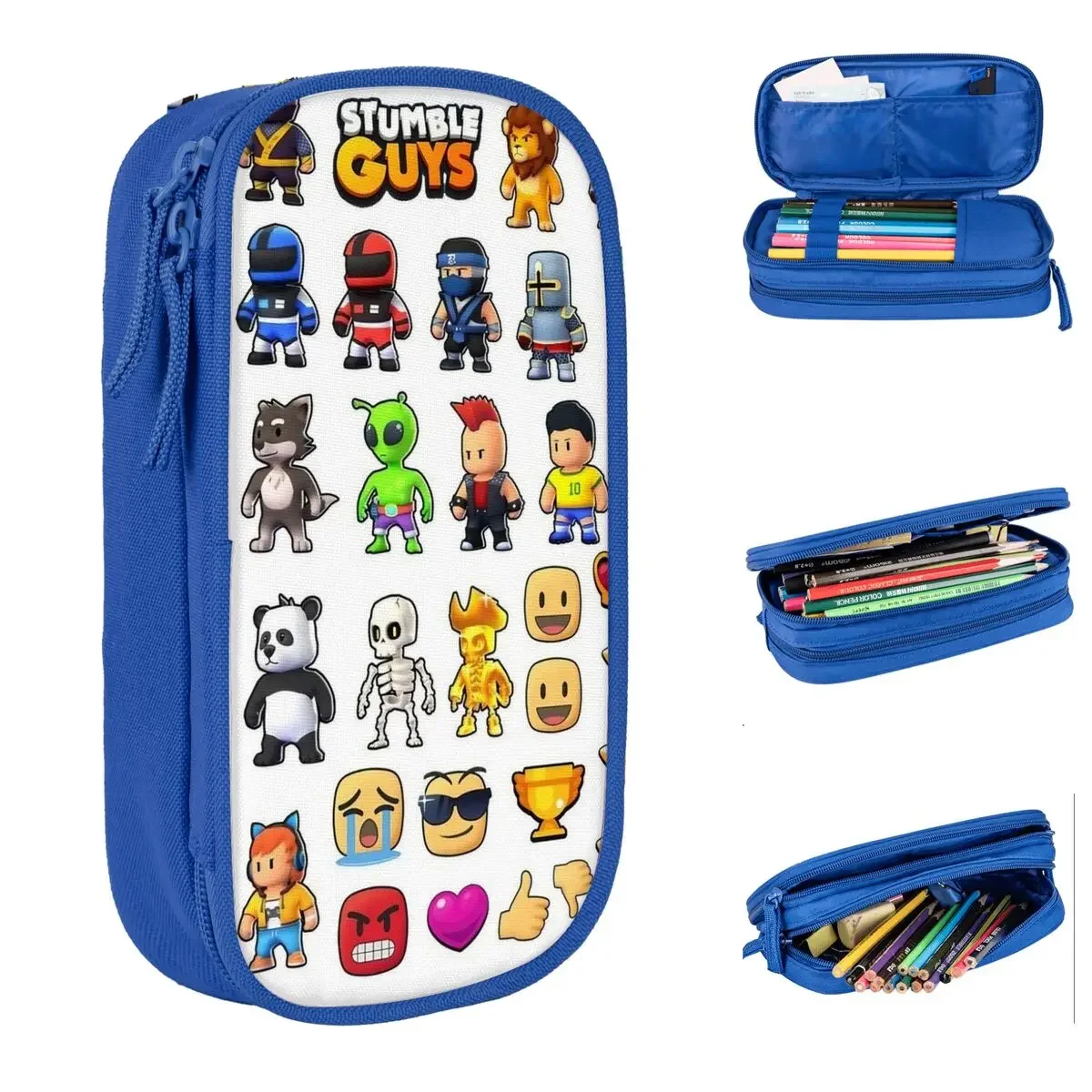 Stumble Guys Pencil Case Cartoon Game Pencil Pouch Pen Box for Girl Boy Big Capacity Pencil Bags School Supplies Cosmetic