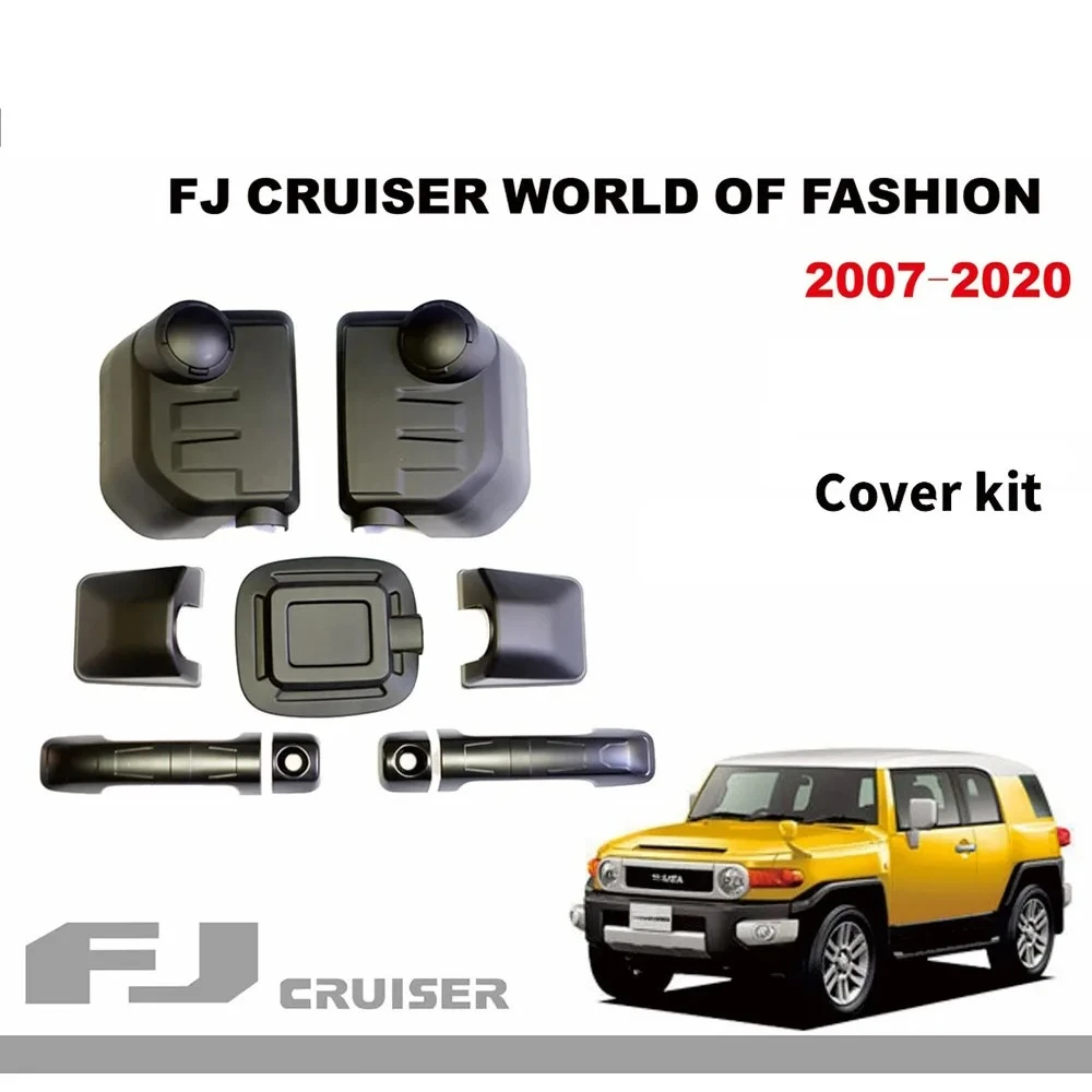 For Toyota FJ Cruiser Exterior Accessories Blackened Tank Mirror Covers FJ Cruiser Outside Door Handle Cover Side Mirror Cover