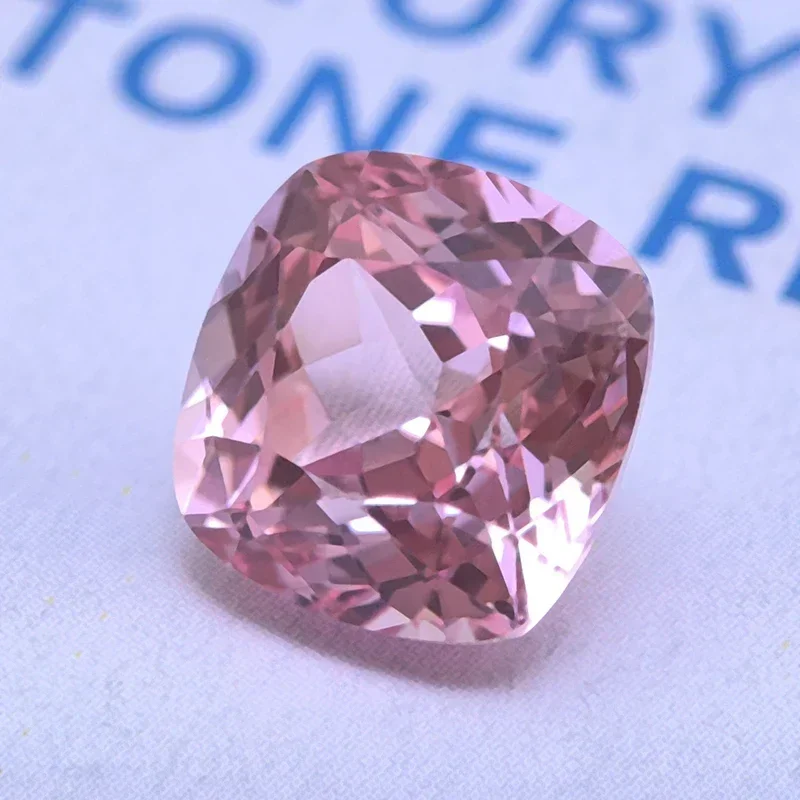 Lab Grown Sapphire Sunrise Pink Color Square Cushion VVS1 Charms Beads Diy Jewel Making Materials Selectable AGL Certificate