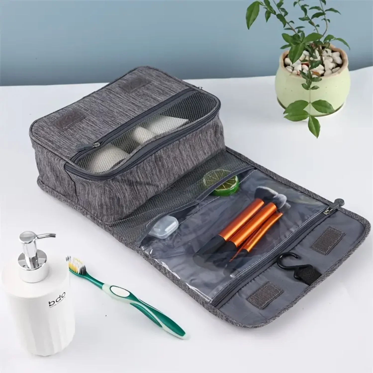 

Hanging Travel Makeup Bag, Waterproof & Sturdy Toiletry Organizer for Women and Men - Perfect for Toiletries Accessory