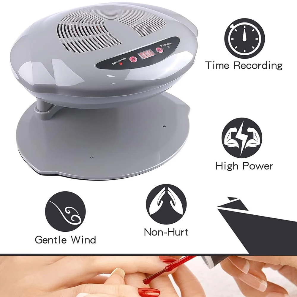 Lincorda Nail Dryer 400W Air Nail Fan Blower Dryer Machine Auto Induction vento caldo e freddo per la cura delle unghie e delle unghie dei piedi