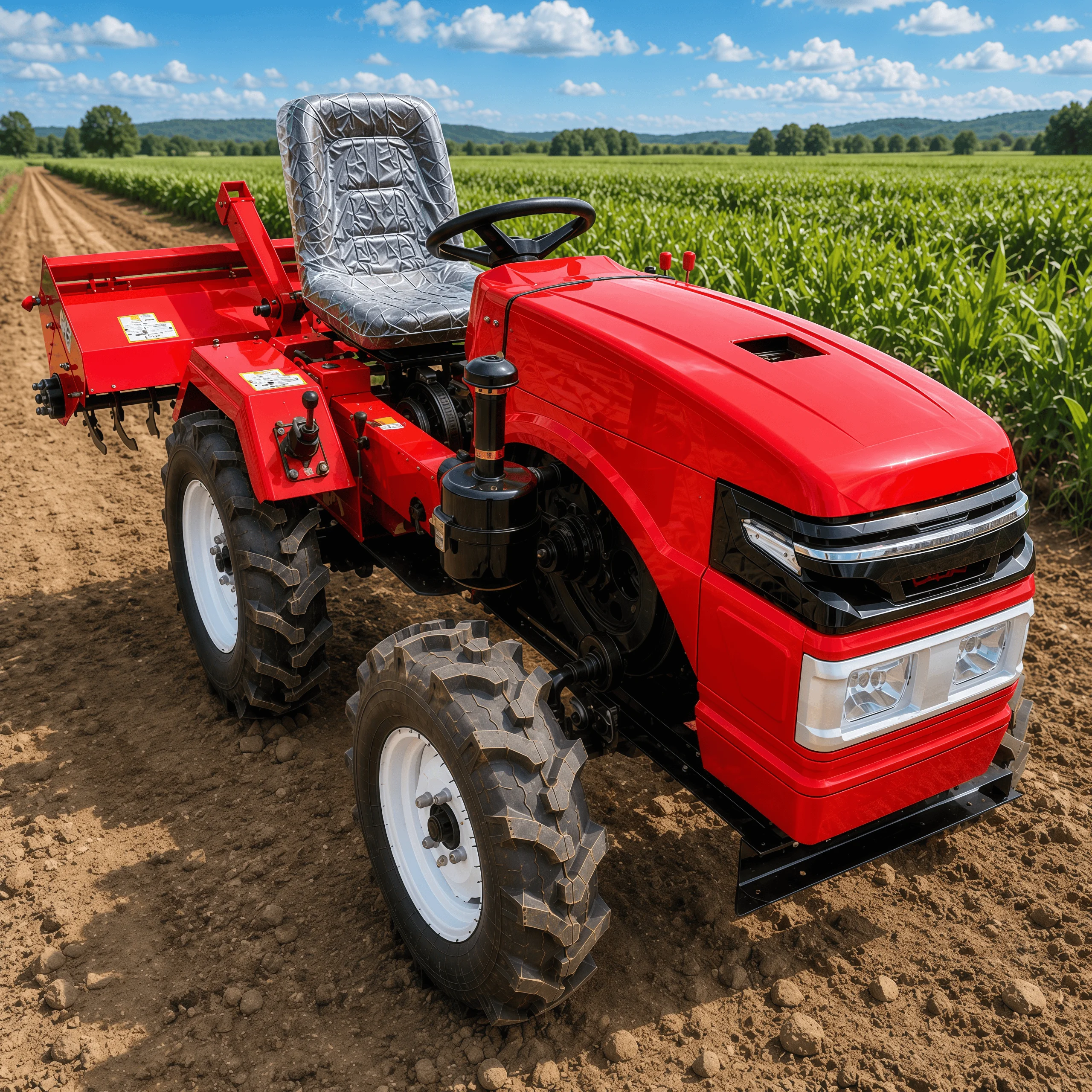 Tracteur agricole compact 4x4 diesel personnalisé pour l'agriculture, le jardinage, le transport et les équipements de chargement