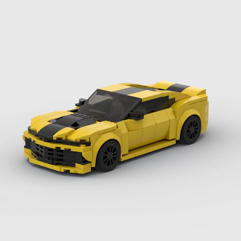 MOC Yellow Bumblebeeds Set Z28 1969 C8R Sports Car Building Blocks Speed Racing Vehicle Assemble Bricks Toys Gifts For Boys Kids