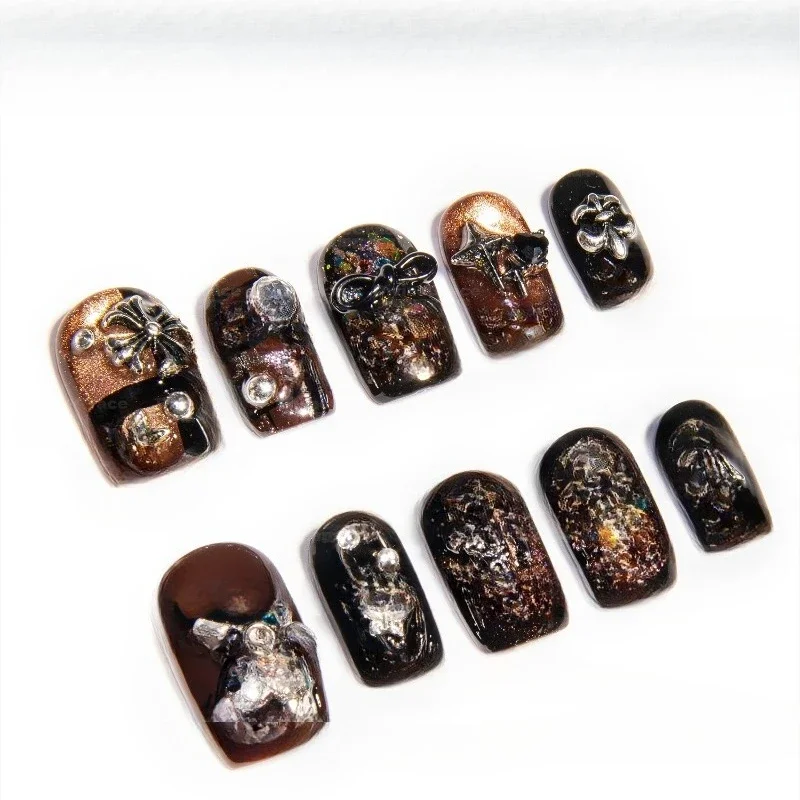 

High Quality Golden Brown Art/Original Nail Art Wear Nail Art