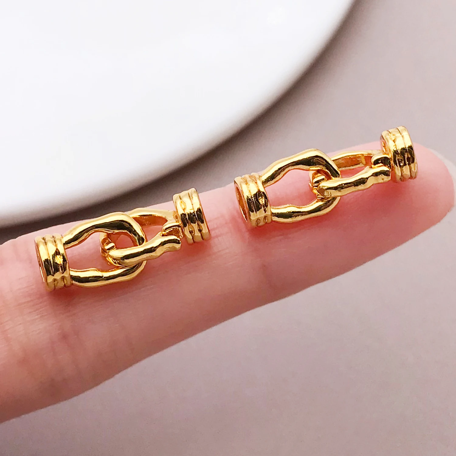 2/4pcs Brass 18K Gold Plated T - Gold Plated Jewelry 评论和价格