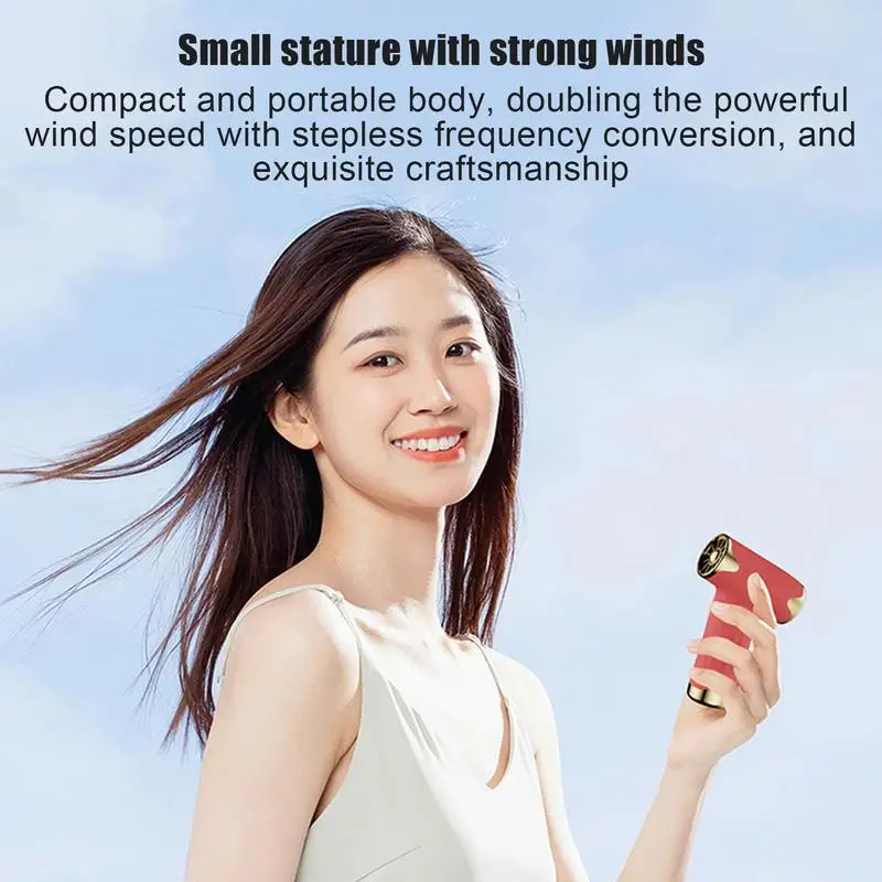 Portable Handheld Turbos Fan Personal Mini Dry Blower With Strong Winds Rechargeable Wireless Hair Dryer With Strong Winds For