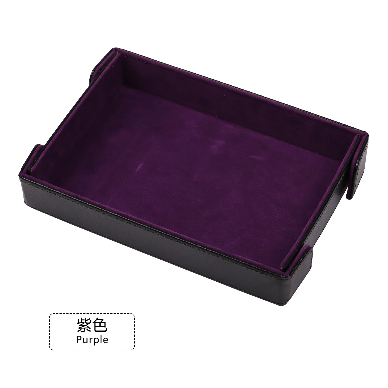 Magnetic Dice Tray PU Leather Storage Box with Faux Fur Foldable Rectangle Case for Dice Games RPG Board Game Accessories