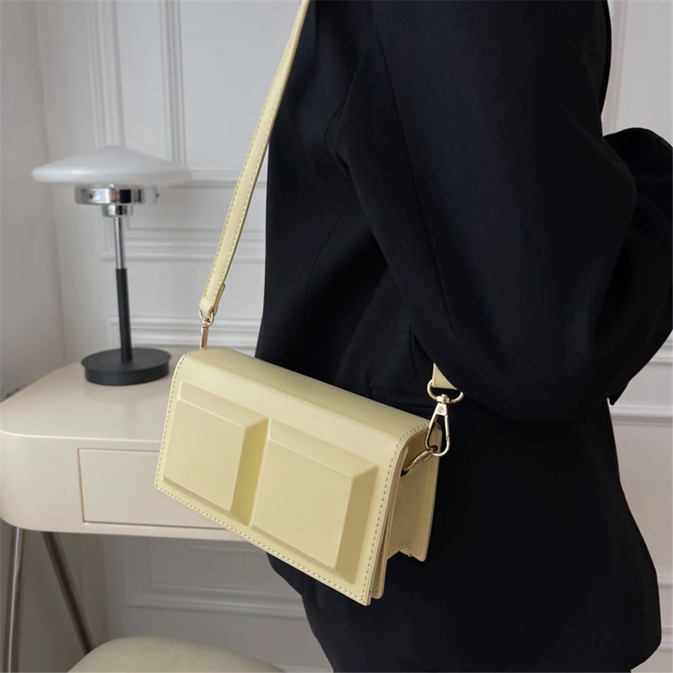 

New Simple Small Square Bag Fashion Contrast Single Shoulder Messenger Bag Cheap Mini Bags New Arrivals