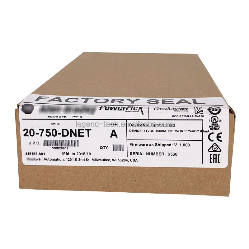 

100% New 20-750-DNET PowerFlex 750 DeviceNet Adapter 100% Original 20750DNET