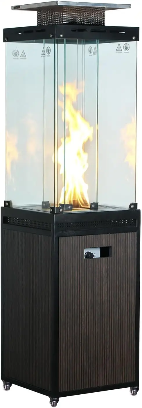 Outdoor Propane Patio Heater with Lockable Wheels, 41000 BTU Portable Outdoor Heater with Weather Resistant Cover, Ideal for Pat