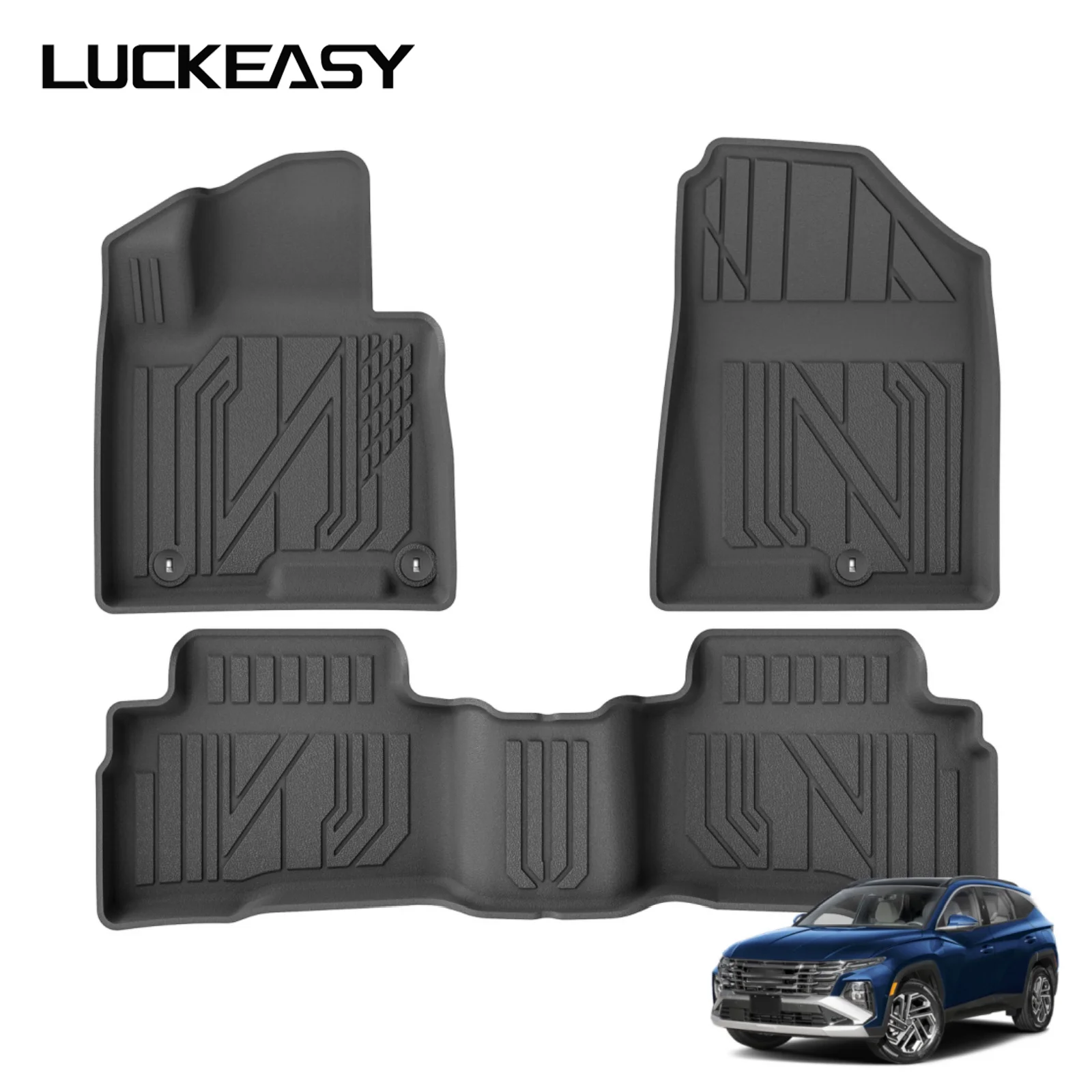 LUCKEASY Left Drive for Hyundai Tucson NX4 Hybrid 2022-2026 Car All-weather Floor Mats Cargo Liner Trunk Pad TPE Accessories
