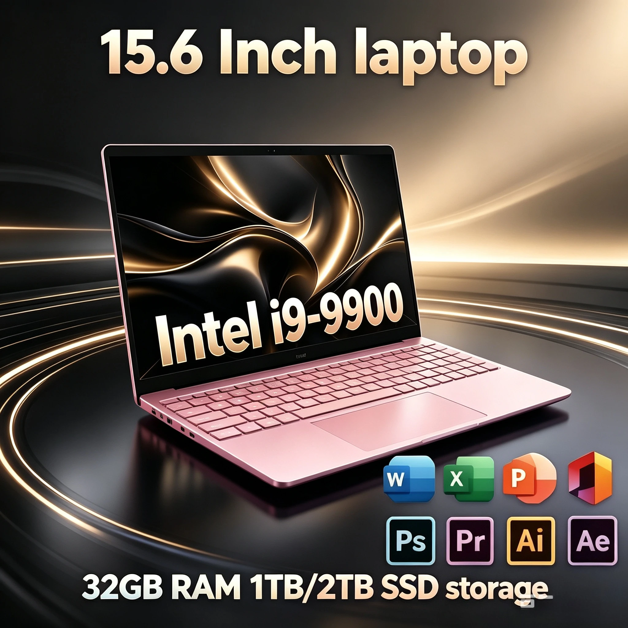 2026 New Upgrade 15.6 Inch Lightweight Business Laptop Intel I9-9900 Chip 2TB Fast SSD Ultra Slim Notebook For Business Journey