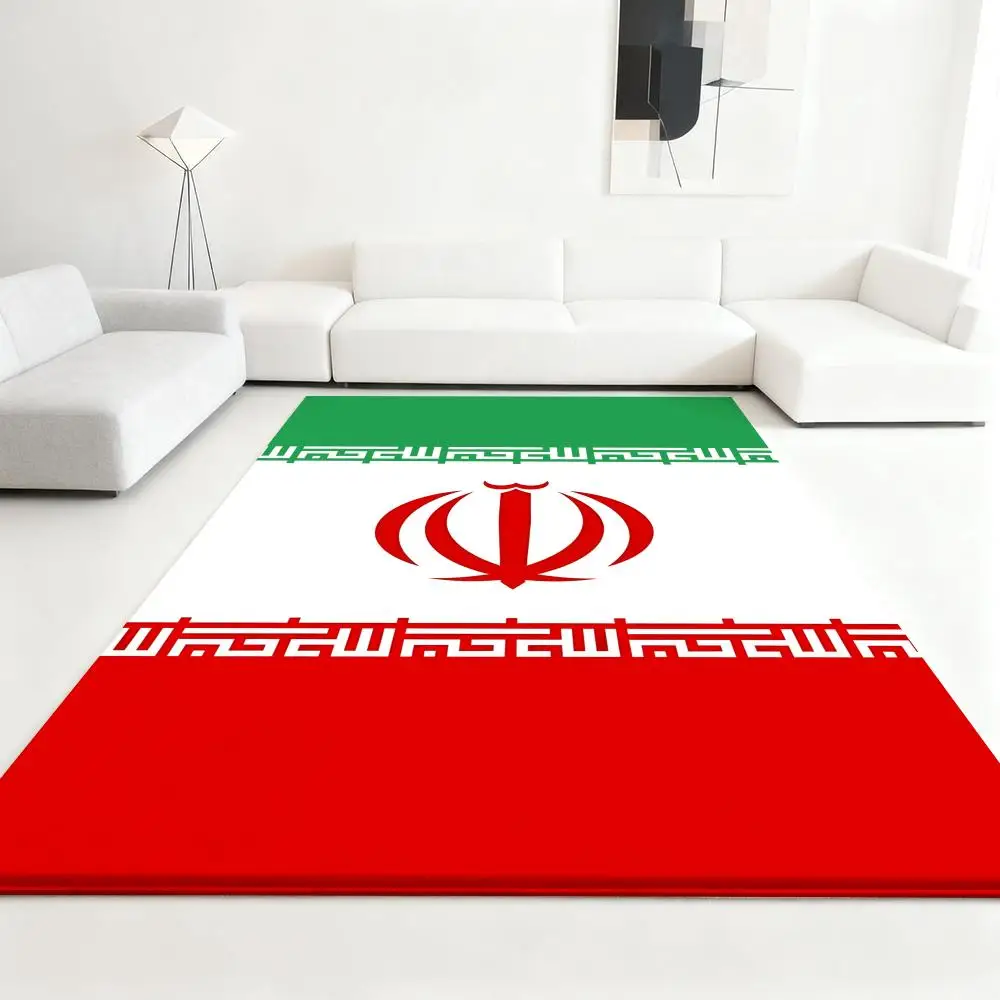

Flag of Iran logo map Floor Mat Soft Thickened Absorbent Non-Slip Bedroom Living Room Door Mat Home Decor Flannel Rugs