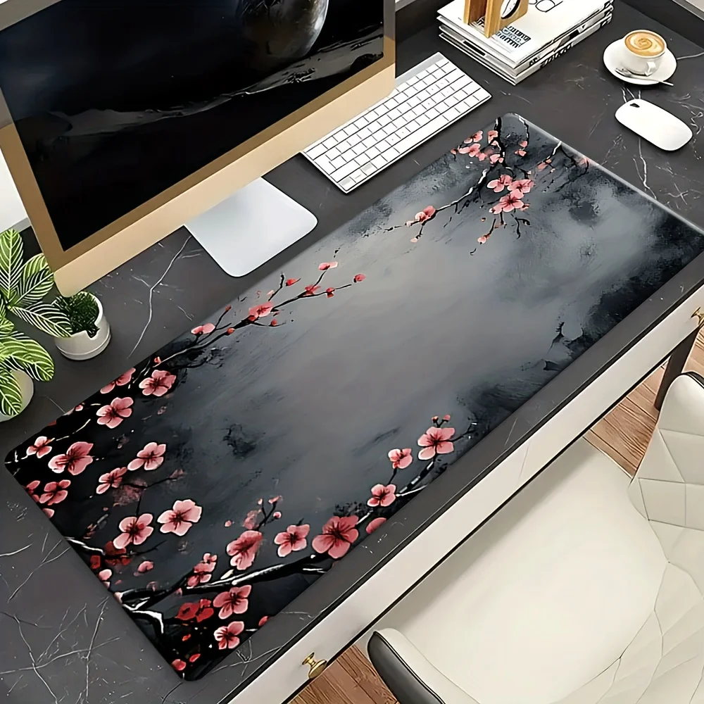 

Cherry Blossoms Mouse Pad Large Computer Office Game Table Mats XXL Rubber Anti-slip Gaming Keyboard Mousepads Long Desk Pads