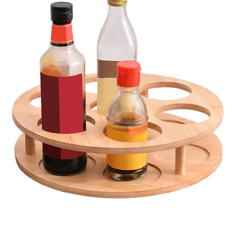 Wood Bottle Organizer Stanley40 Oz Glass Water Bottle Organizer Wooden Rotatable Water Bottle Storage Rack Countertop Wood Wine