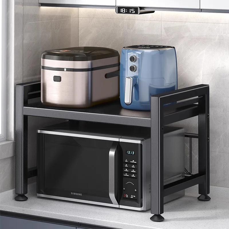 Kitchen Microwave Oven Shelf Retractable Household Double Oven Shelf Countertop Rice Cooker Storage Shelf