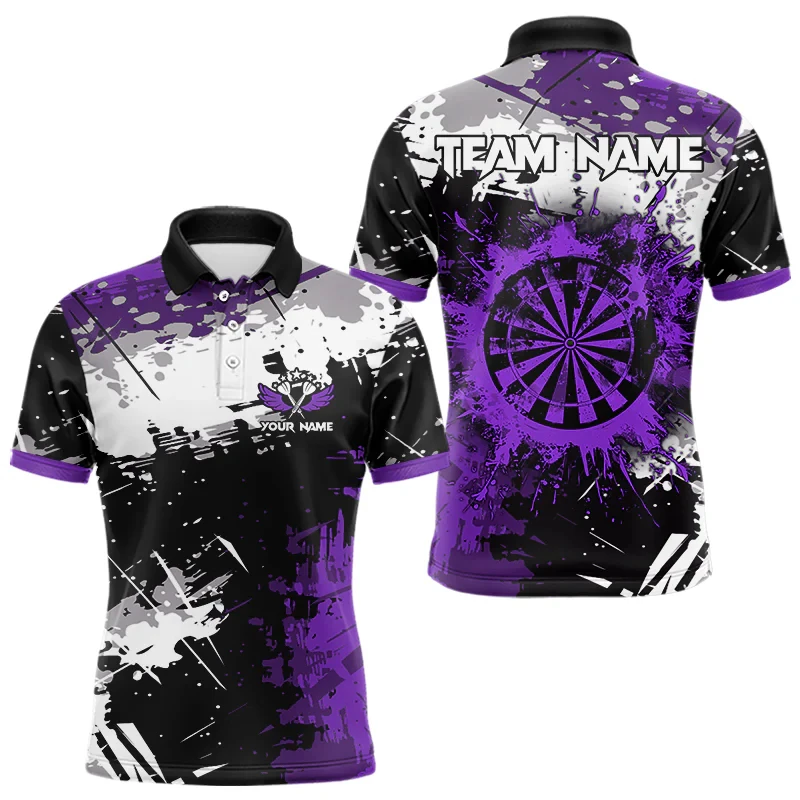 Trend Darts Graphic Polo Shirt Fashion Summer Short Sleeve Custom Name Team Uniforms Polo Shirts Cool Streetwear Oversized Tops