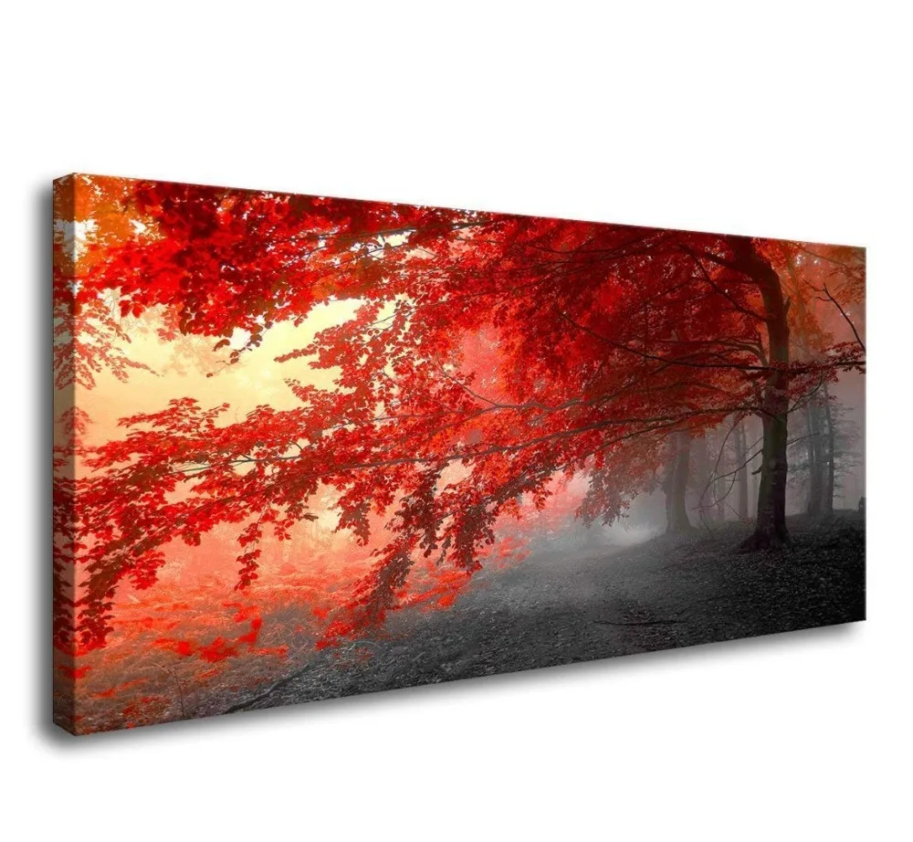 Red Tree Bench Landscape 5D Diy Diamond Embroidery New 2023 5D Diamond Mosaic Art Full Drill Cross Stitch Kits Rhinestone Y974