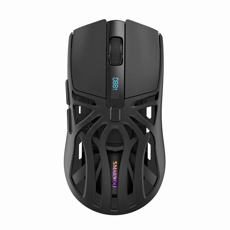 ماوس ألعاب لاسلكي SMILWOLF RS8 بثلاثة أوضاع، بلوتوث 5.1، 2.4G سلكي، 24000 DPI، 6 أزرار، 70 جرام، 1000Hz، إضاءة RGB للاعبي الكمبيوتر - 2