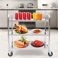 Stainless Steel Serving Trolley, Tea Trolley, Serving Helper, Kitchen Trolley, Transport Trolley, Side Trolley, Meal Trolley