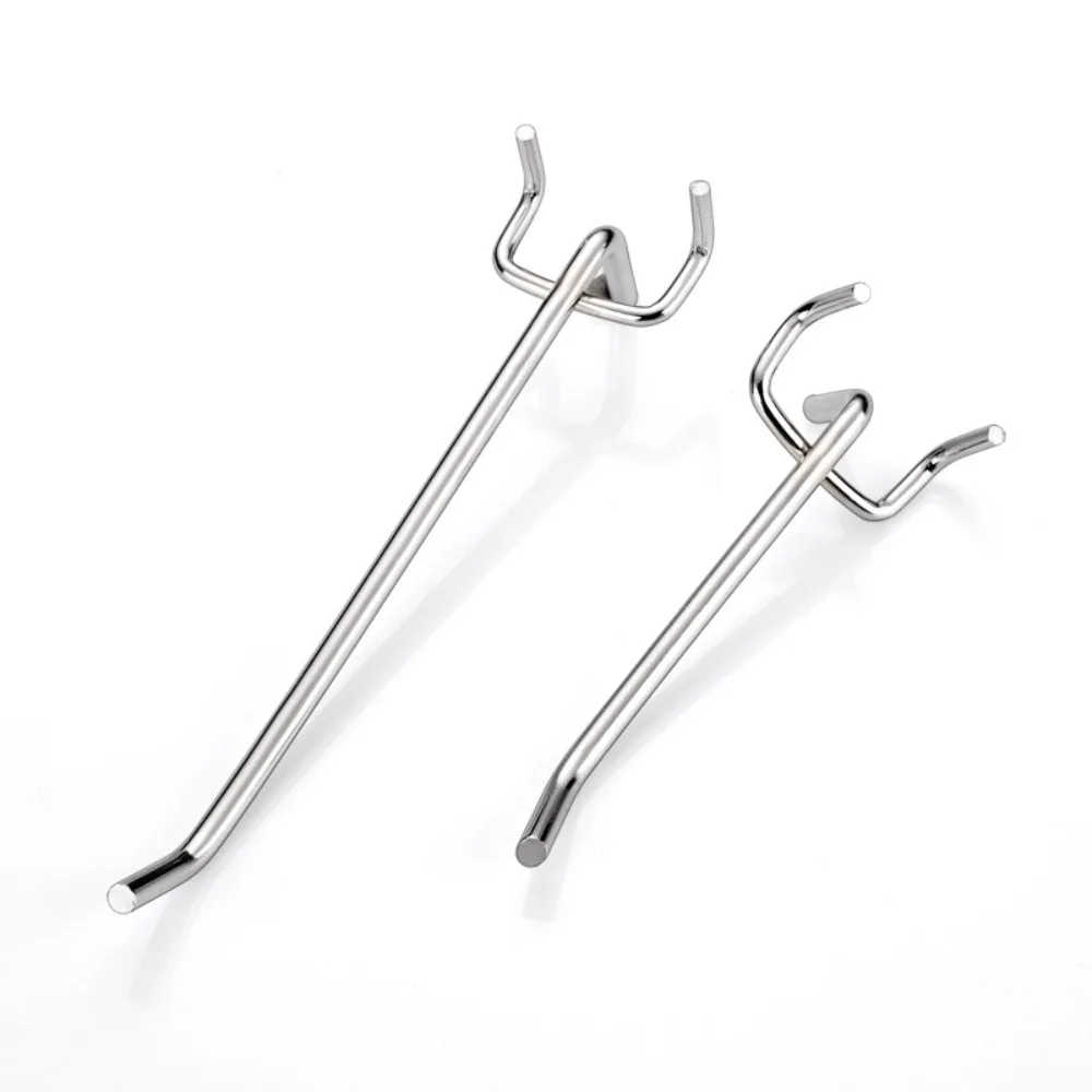 Silver Pegboard Hooks Panel Display Hooks Storage Racks Retail Shop Peg