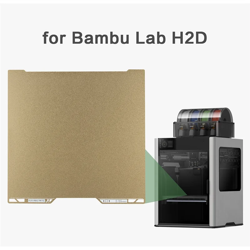 A34M-For Bambu Lab H2d لوحة بناء Pei المزخرفة سرير ساخن على الوجهين لأجزاء الطباعة ثلاثية الأبعاد الناعمة والمزخرفة