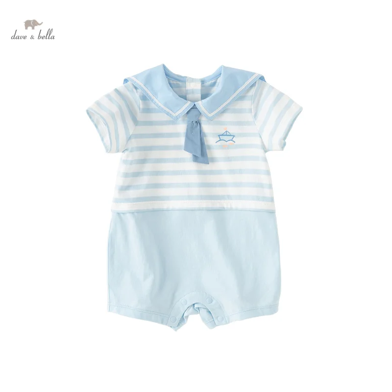 Dave Bella Baby Jumpsuit Romper Newborn Creeper 2024 New Summer Boys Romper Casual Cotton Comfortable Naval-Style DB2241006