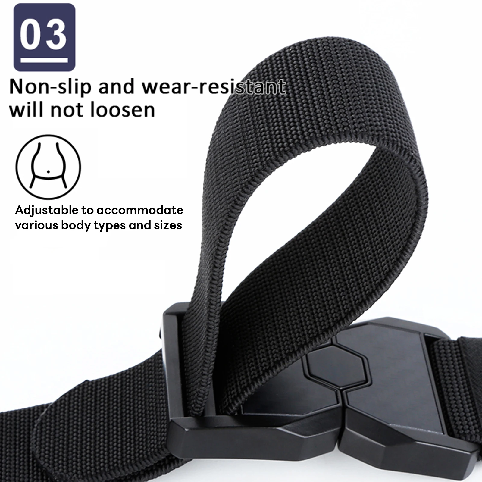 حزام جولف مرن بإبزيم سريع بدون فتحة وتصميم مطاطي للجنسين حزام خصر تكتيكي للتدريب في الهواء الطلق للرجال والنساء حزام كاجوال