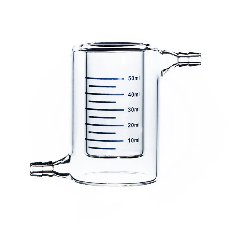 50ml Laboratory Jacketed Borosilicate Glass Beaker Double Layer Beaker for Photocatalytic Experiment