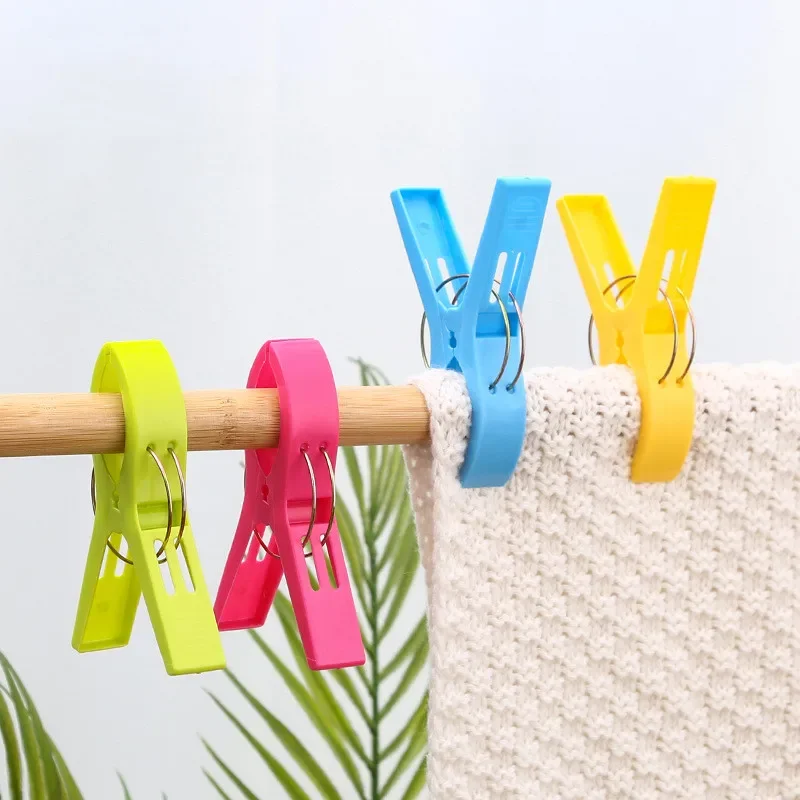 4Pcs Large Clothespins Beach Towel Clips Plastic Quilt Pegs for Laundry Sunbed Lounger Clothes Pegs Home Bathroom Organization