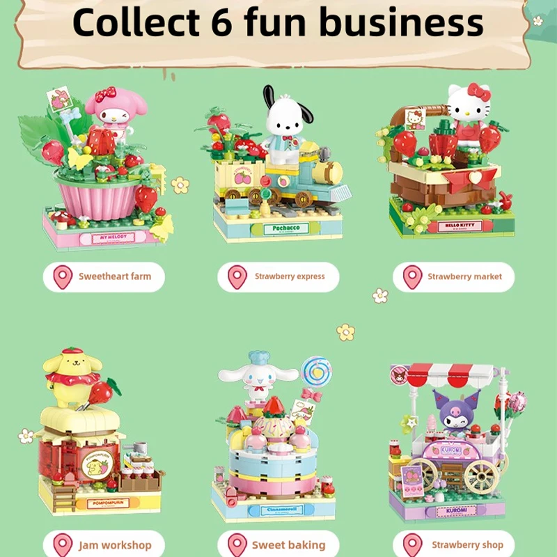 Blocs de construction Keeppley Sanrio Kuromi Hello Kitty Cinnamoroll Pochacco My Melody Modèle 3D Mini briques Jouet pour cadeau d'anniversaire