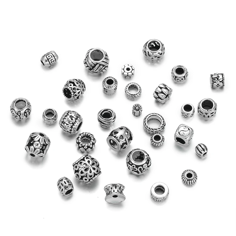 

1pcs/lot 925 Sterling Silver Various Shape Silver Color Beads For DIY Jewelry Necklace Bracelets Making Supplies Accessories