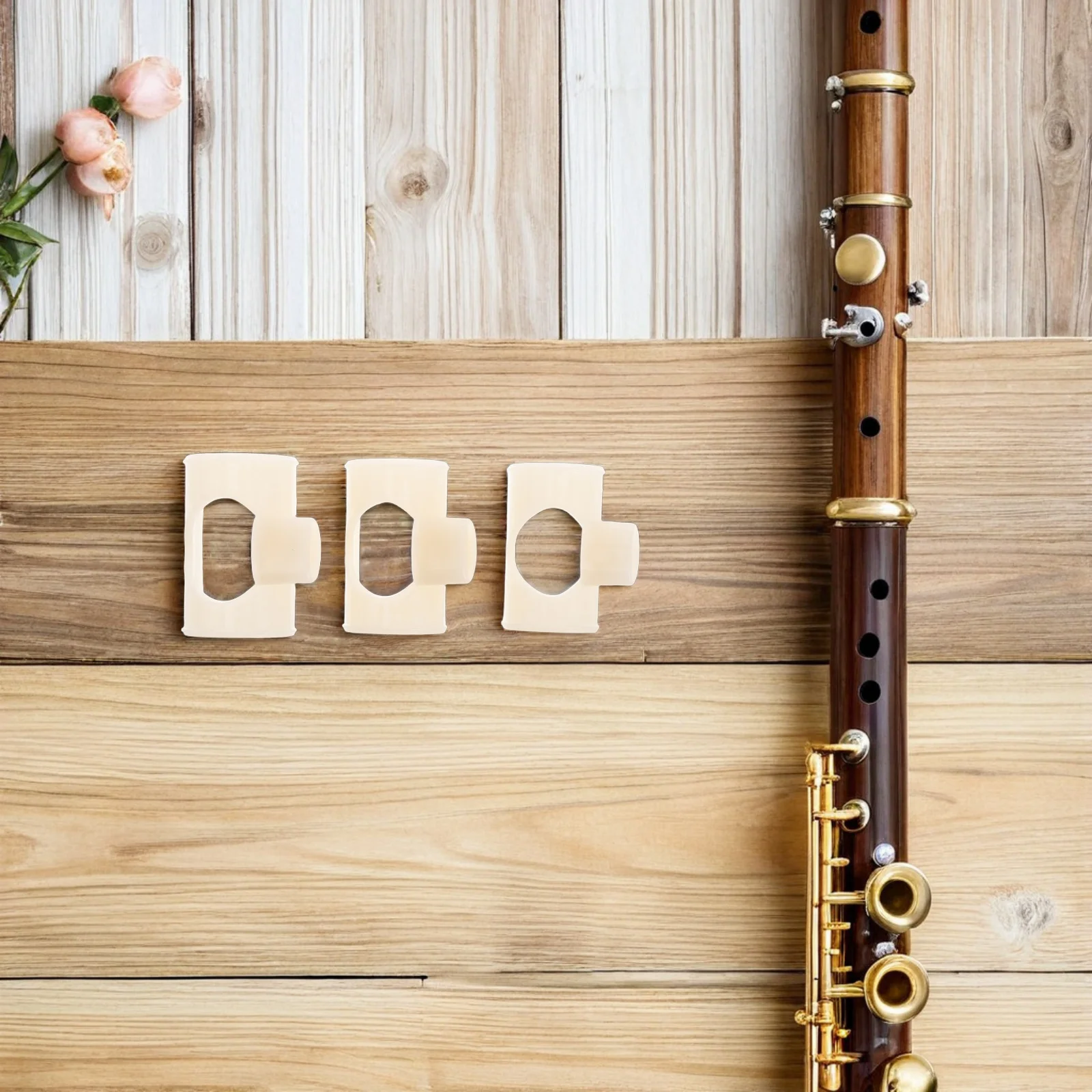 

3Pcs Flute Membrane Protector Wind Training Nozzle Clip on Blowing Aid for Beginner Chinese Dizi Bamboo Flute D Tones