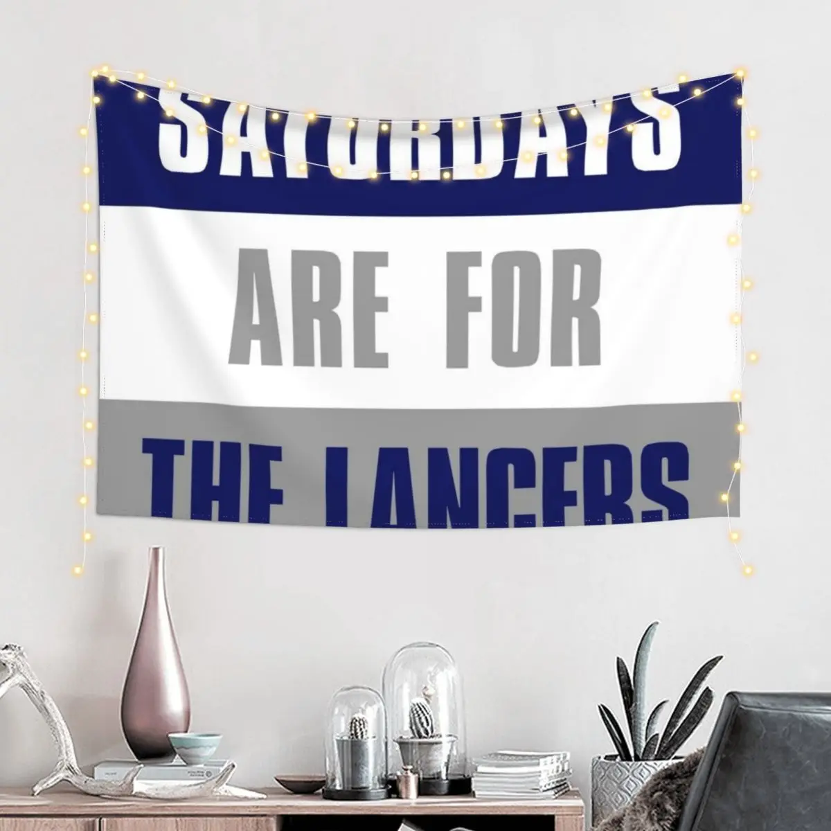 Saturdays are for The Lancers, Longwood University Tapestry Outdoor Decor Bedroom Decorations Tapestry