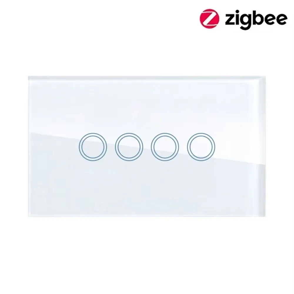 1 2 3 4 gang Tuya ZigBee WiFi US Smart Light Switch Touch Switch With Neutral Wire Smart Life Control Via Alexa Google Home image 3