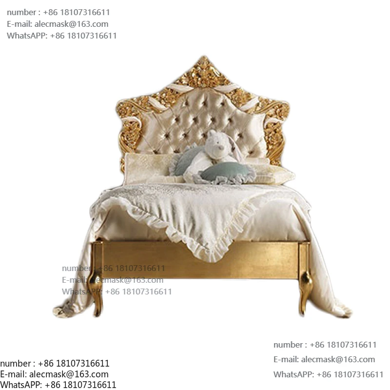 

Italian Classic Royal Kids Bedroom Furniture Set Gold & Cream Kids Bed & Wardrobe