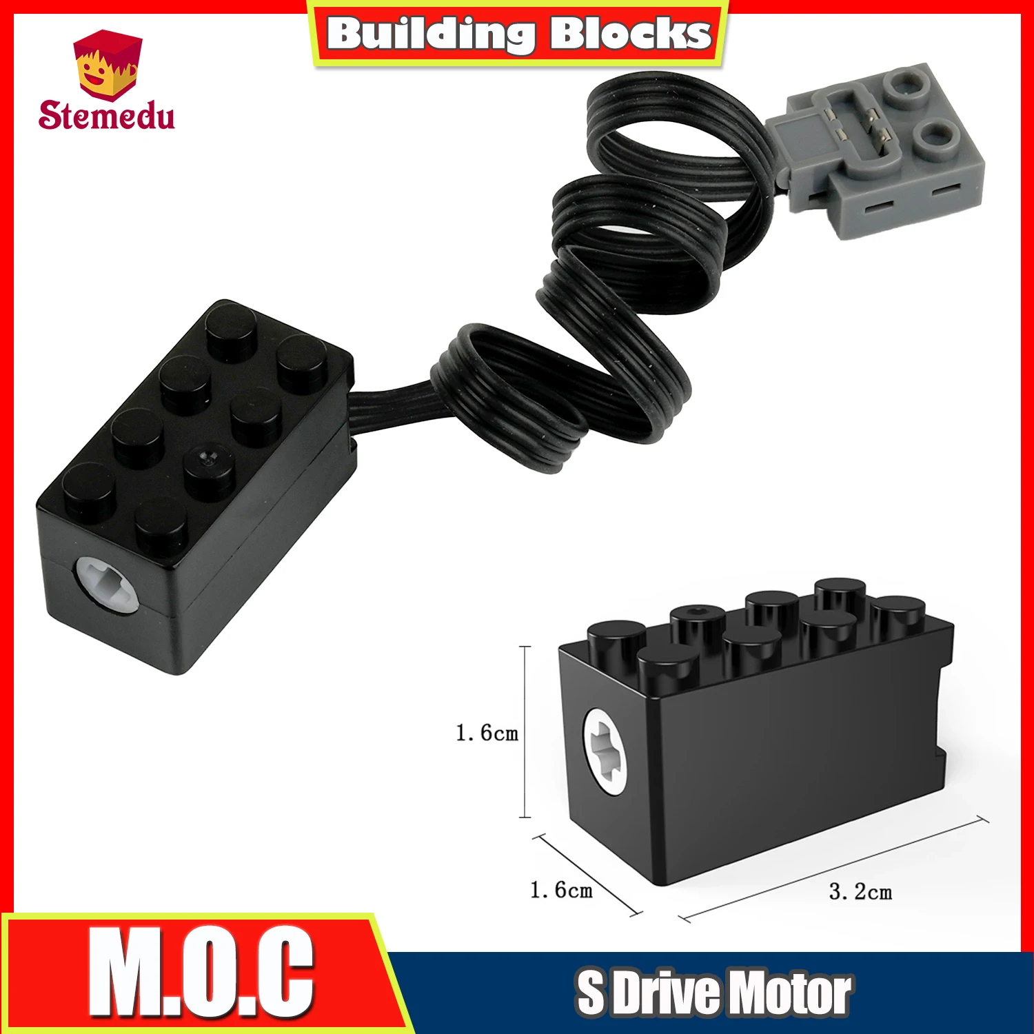 Motore MOC S-Drive doppia modalità avanti/indietro con velocità lenta e coppia piccola, motore micropotenza PF per blocchi di costruzione LEGOeds