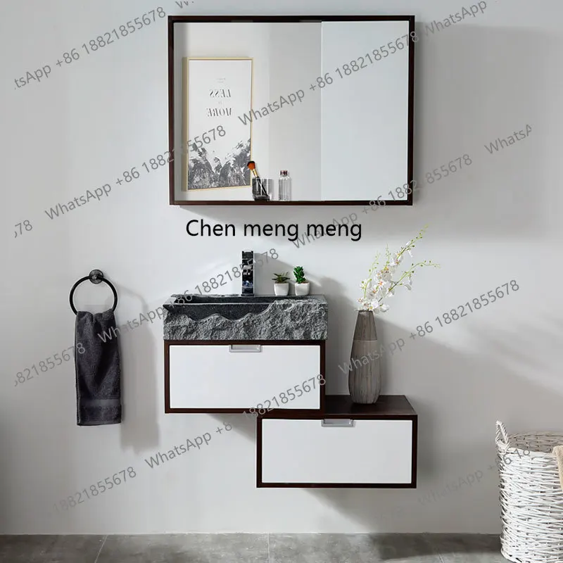 

Washstand Washbasin Pool Household Bathroom Cabinet Toilet Balcony Art Modern Simple Washbasin Cabinet Combination