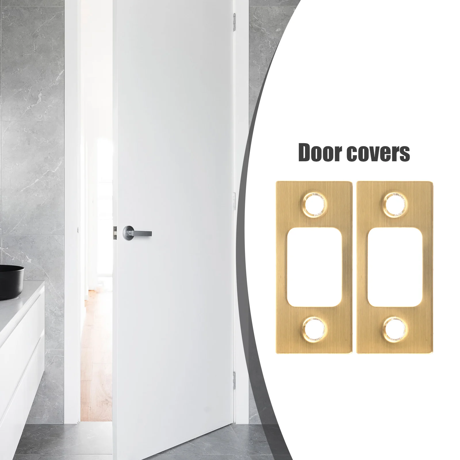 

4 Pcs Door Accessories Back Plate Backplate Stainless Steel Fixing Repair Latch Guard Striker Plates Reinforced