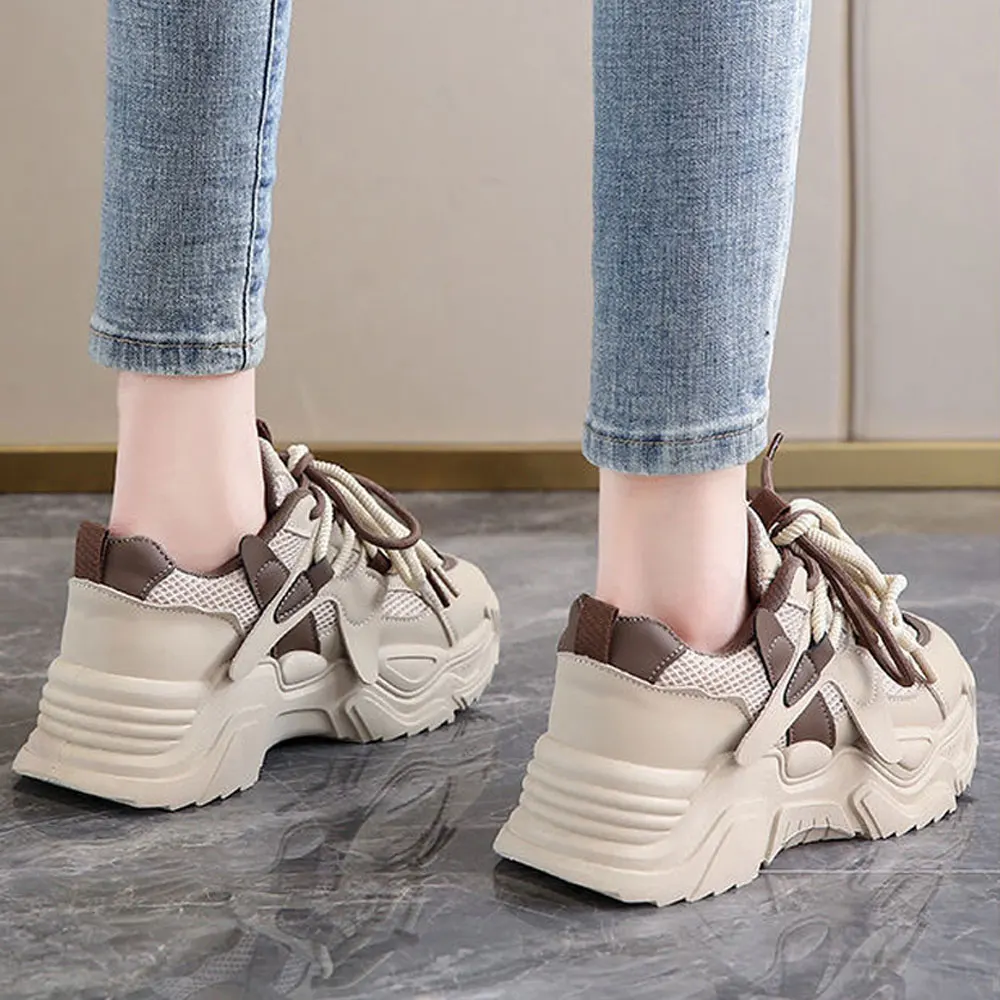 Mesh Breathable Casual Women's Sports Shoes Ladies Woman Running Sneakers New Summer Spring Designer Thick Sole Platform Shoes view 6