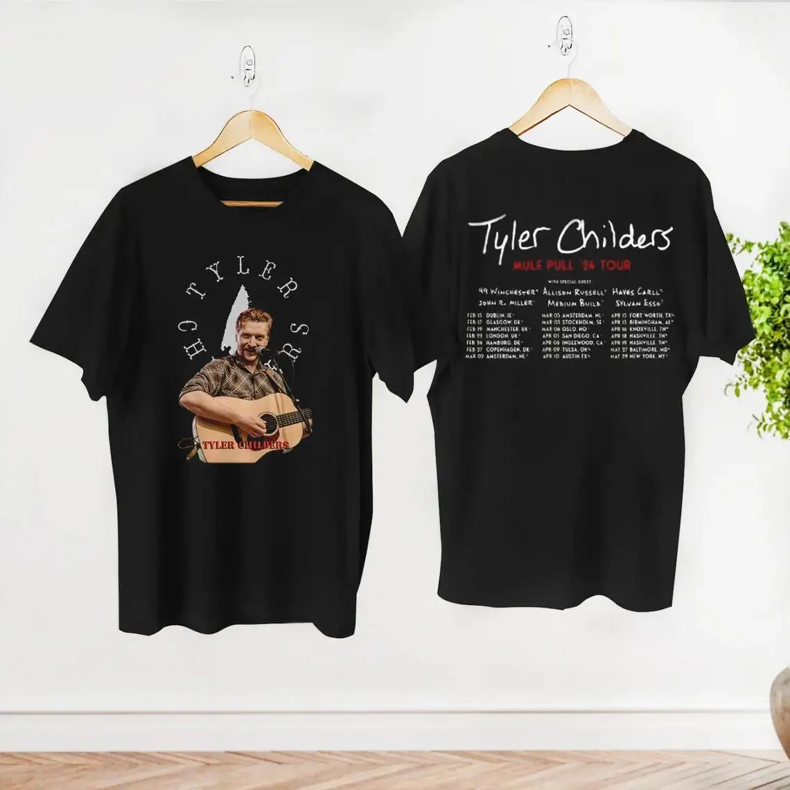 Tyler Childers Mule Pull  24 Tour 2024 Black T-Shirt Gift Fans Music All Size