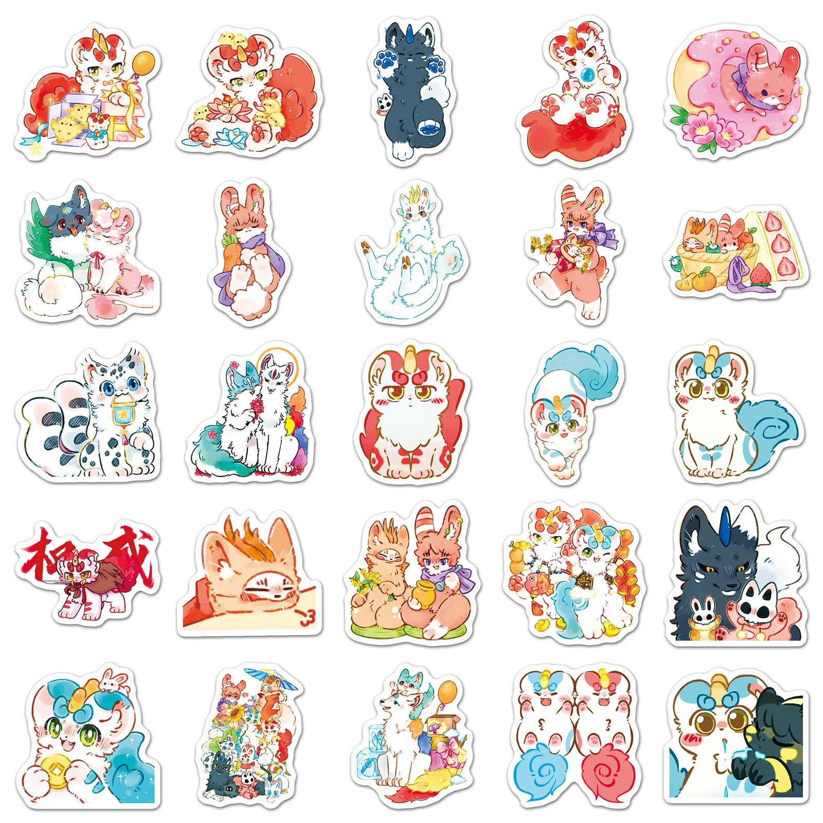 10/50PCS Fabulous Beasts Animation Aufkleber Cartoon Chinesische Mythologie Comics Graffiti Dekoration Notebook Mobile Gitarre Aufkleber