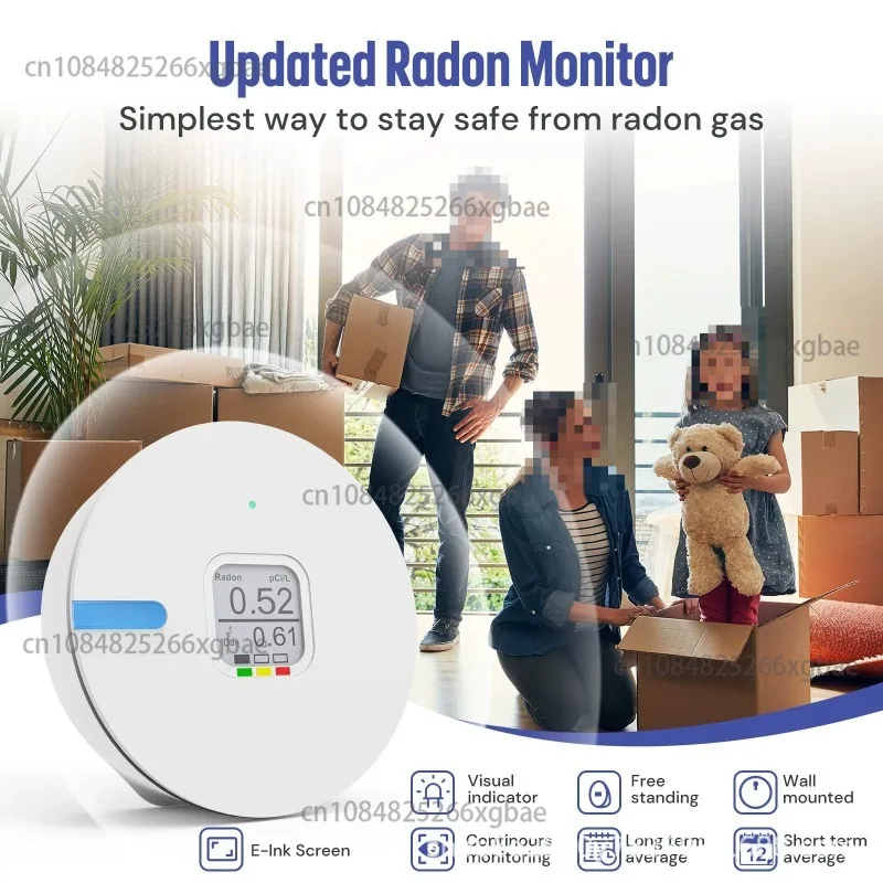 Portable Radon Detector Alpha Spectral Sensors Radon Monitors Radon Gas Detectors For Indoor Home Use Measure Range 0-9999 BQ/m3