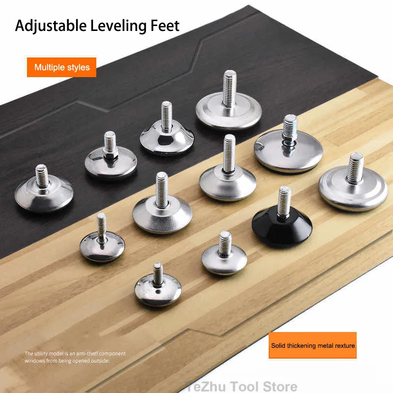 Furniture Legs Anti-slip Base Table Cabinet Leg Pad Adjustable Leveling Feet Leveler M6 M8 M10 Screw