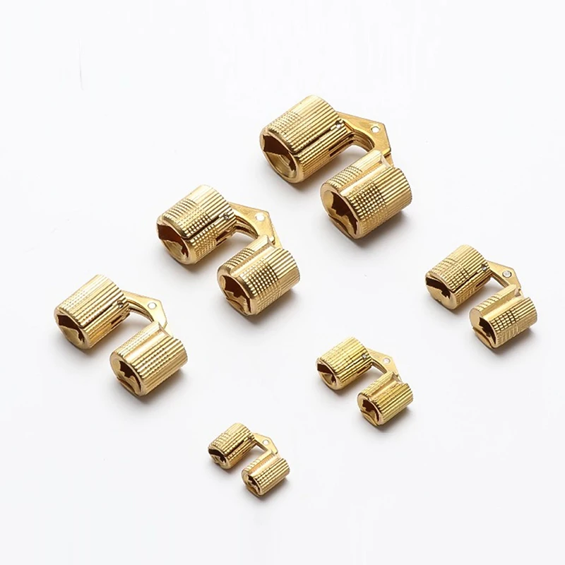 

5PCS Concealed Hinge Copper Cylindrical Hinge One Word Hinge Decorative Box Water Bucket Hinge Gift Box Hardware Accessories