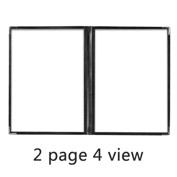 Carpeta de menú de restaurante transparente, cubiertas de menú de 2 páginas, 4 vistas, 8,5x11 pulgadas, esquinas de Metal, se adapta a papel de tamaño A4