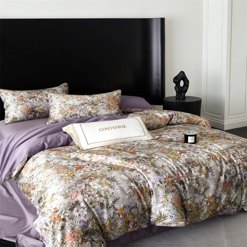Svetanya 100% Egyptian Cotton Bedding Set Queen King Ru Double Size Bed Linens Sheet Duvet Cover Set
